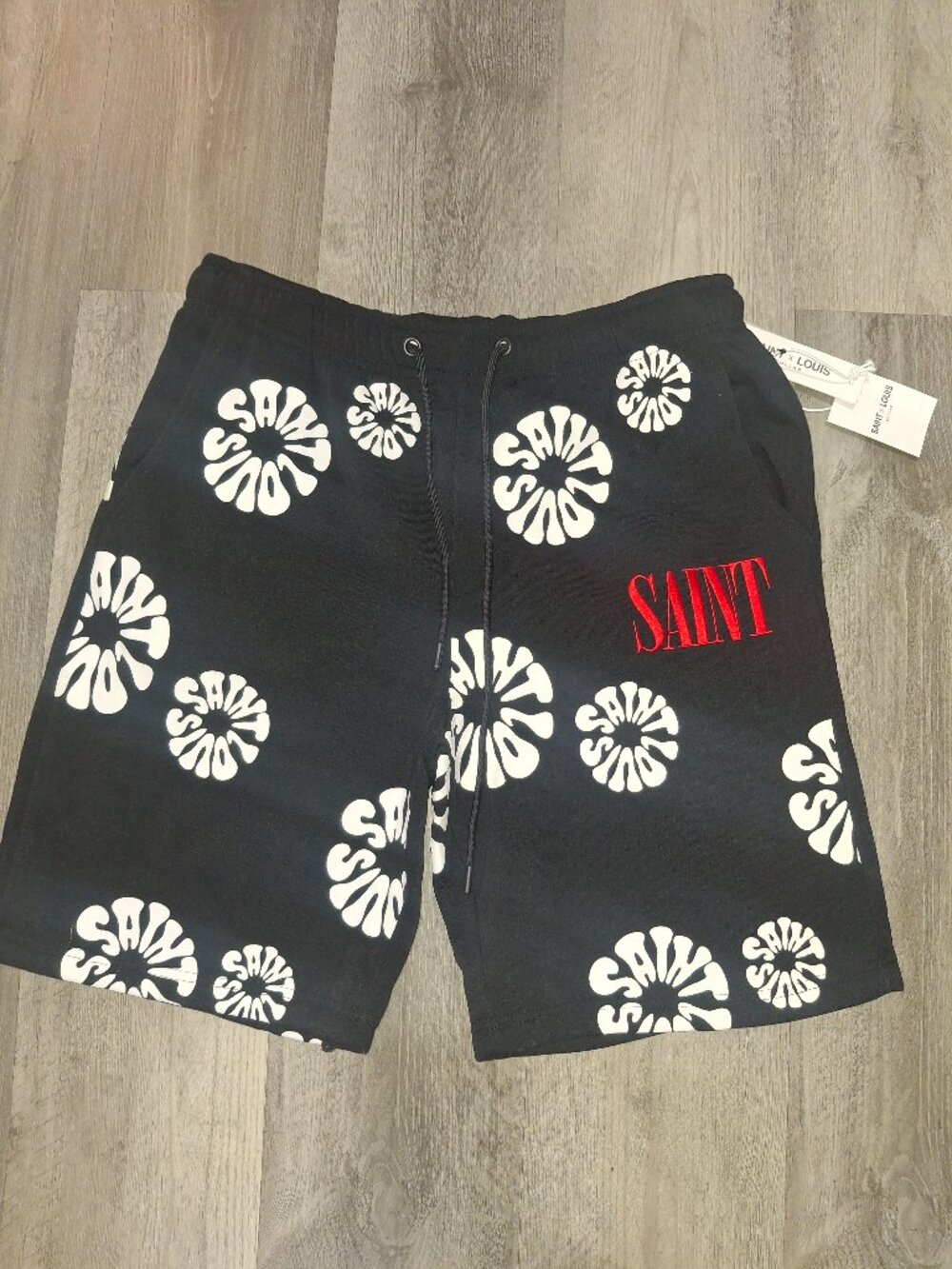Mens Fleece floral shorts, Saint x Louis size L